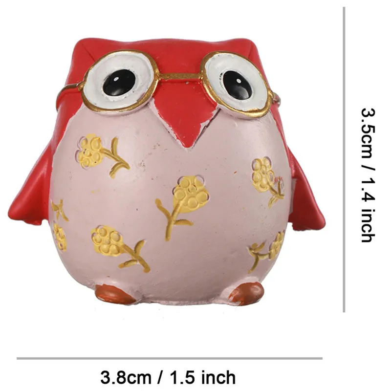 Blinking Owls Resin Showpiece - Set Of Four media 5