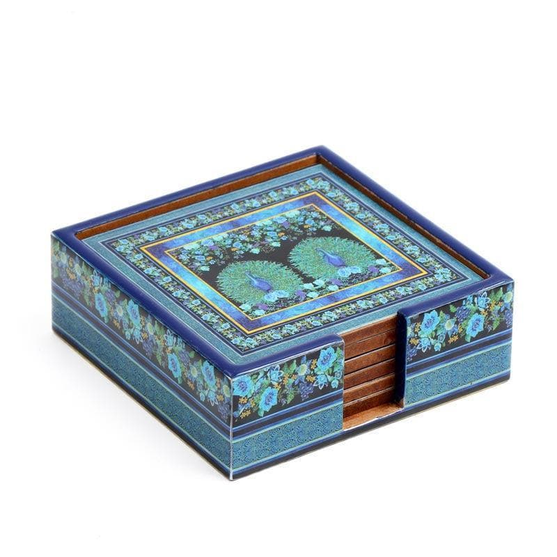 Poised Peacocks Coasters - Set Of Four media 4
