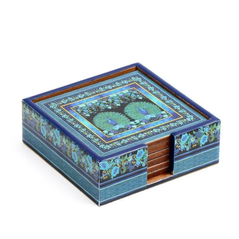 Poised Peacocks Coasters - Set Of Four media 4