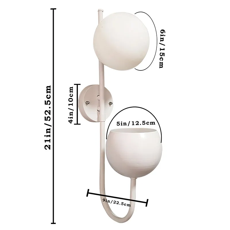 Hymn Glass & Metal Wall Lamp - White media 5