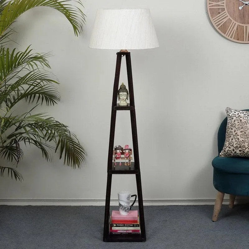 Seasa Wistera Floor Lamp With Shelf - Light Beige media 3