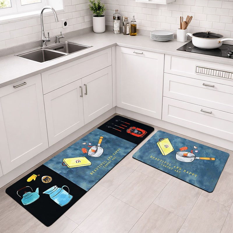 KettleCharm Rubber Kitchen Floor Mats - Set of Two