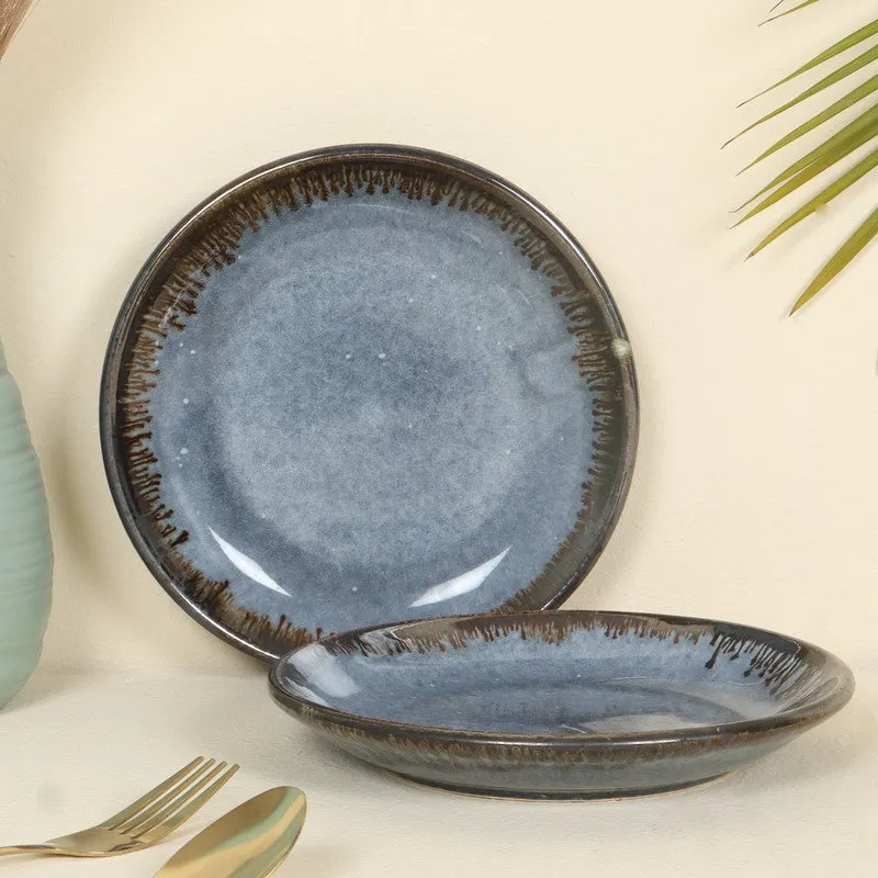 Dinevia Ceramic Quarter Plates (Blue) - Set Of Two media 1