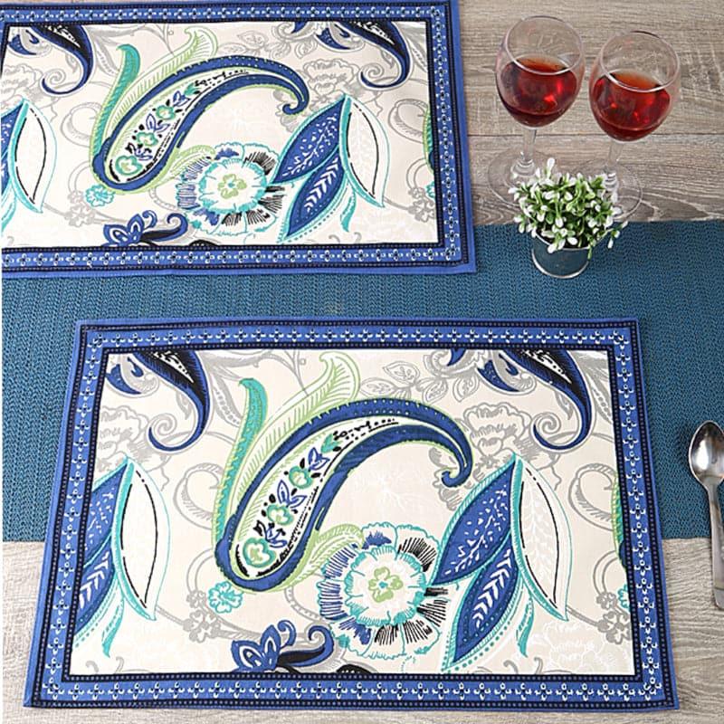Blue Paisley Table Mat - Set Of Six