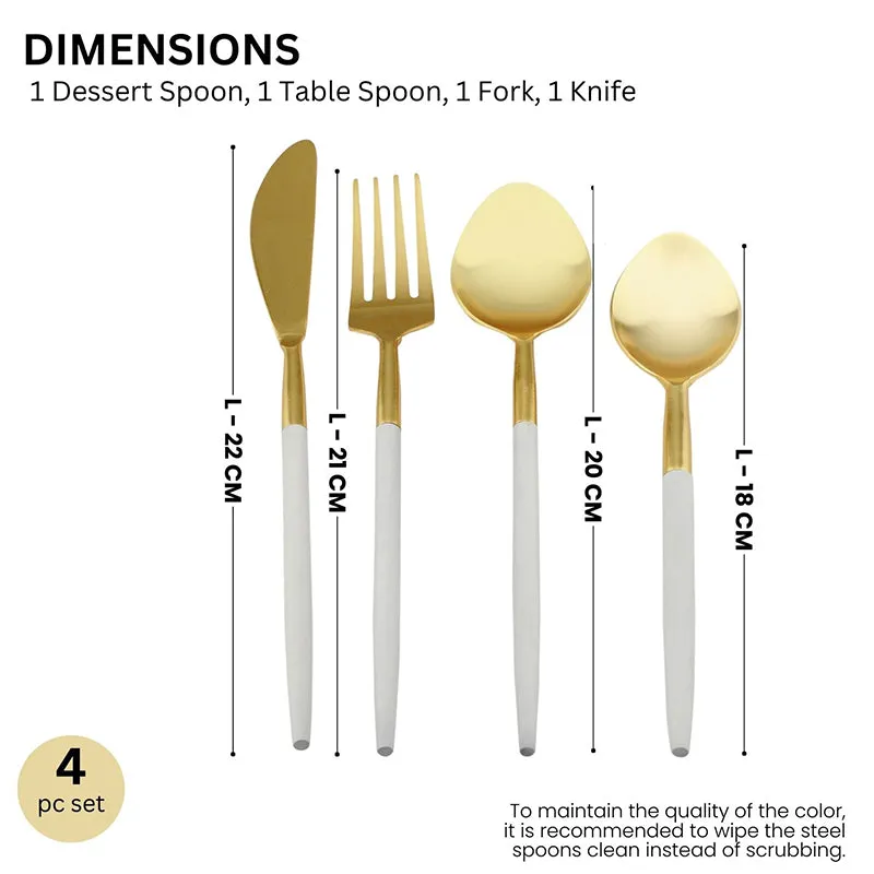Stirling Cutlery Set (Gold & White) - Four Piece Set media 6