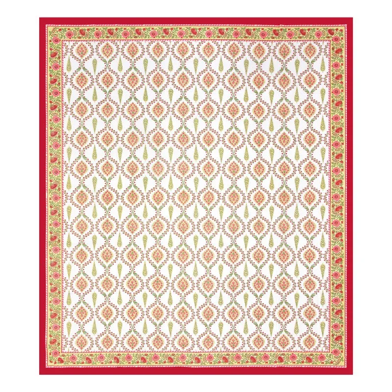 Ambi Bliss Cotton Bedsheet (White,Red) - 180 GSM media 5