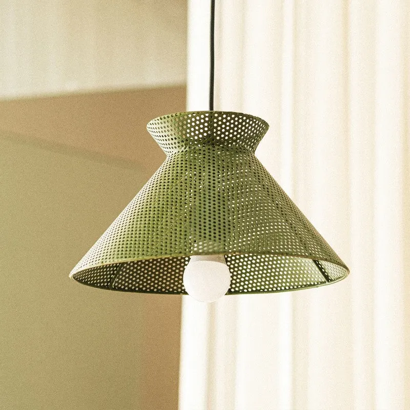 Orange Tree Jules Raffiia Ceiling Lamp - Green media 3