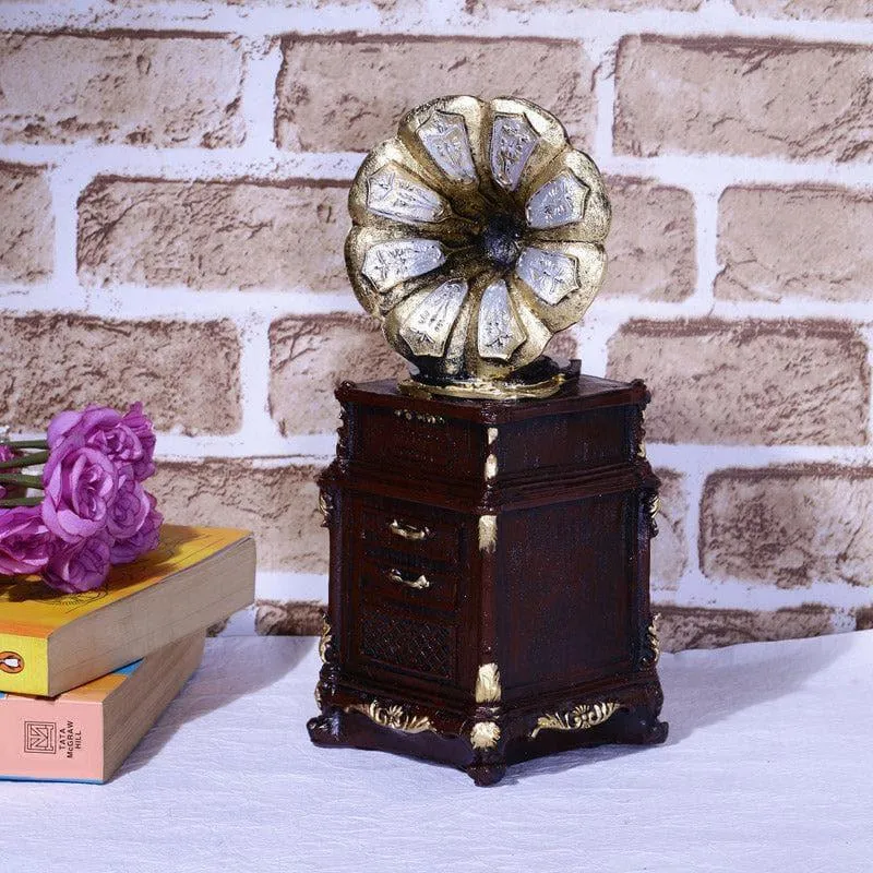 Vintage Music Box Table Accent - Brown media 1