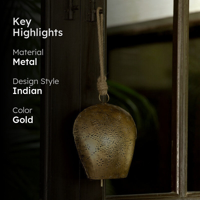 Bellique I Decorative Hanging Bell (Gold) media 2
