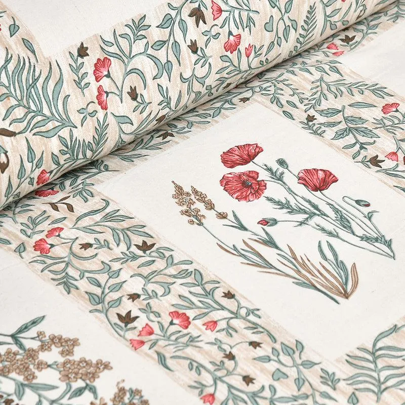 Siddhi Floral Cotton Bedsheet (White,Green) - 180 TC media 4