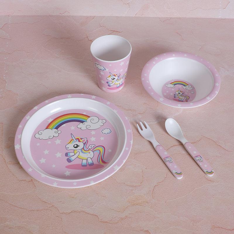 Unicorn Hop Kids Dinner Set - Five Piece Set media 5