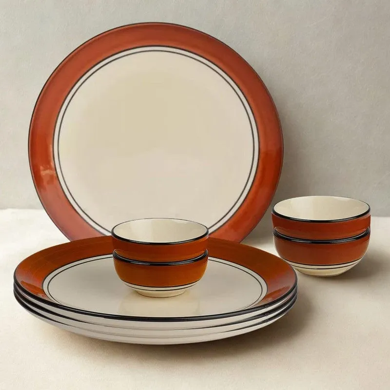 Terra Muse Viro Ceramic Dinner Set (Brown) - 8 Piece Set media 3