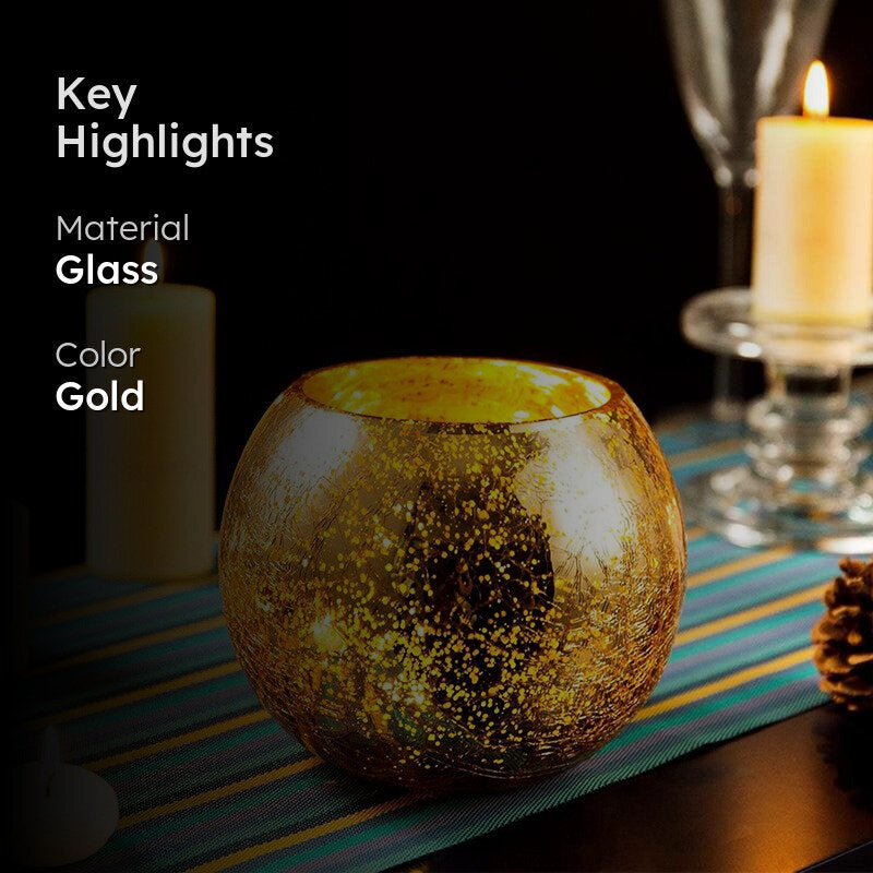 Bliss Sparkle Tealight Candle Holder - Gold media 2
