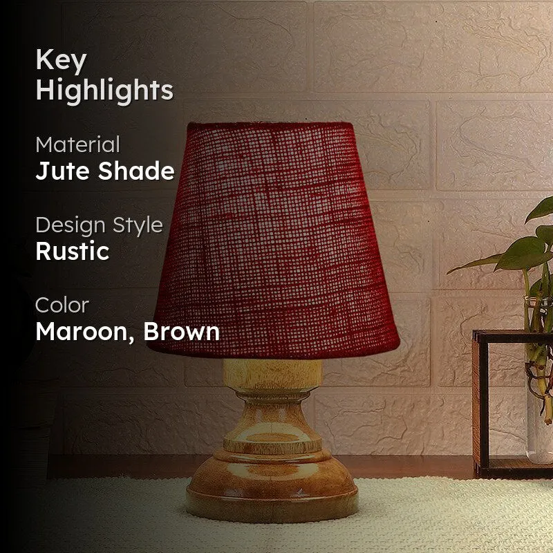 Harolda Jute Table Lamp - Maroon,Brown media 2