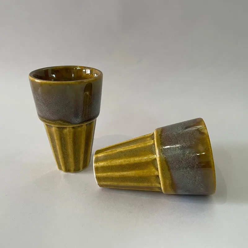 Hebe Tea Glass Mustard - Set Of Two media 1