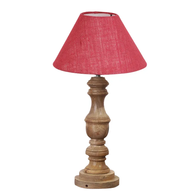 Sienna II Carve Wooden Table Lamp - Pink,Brown media 7