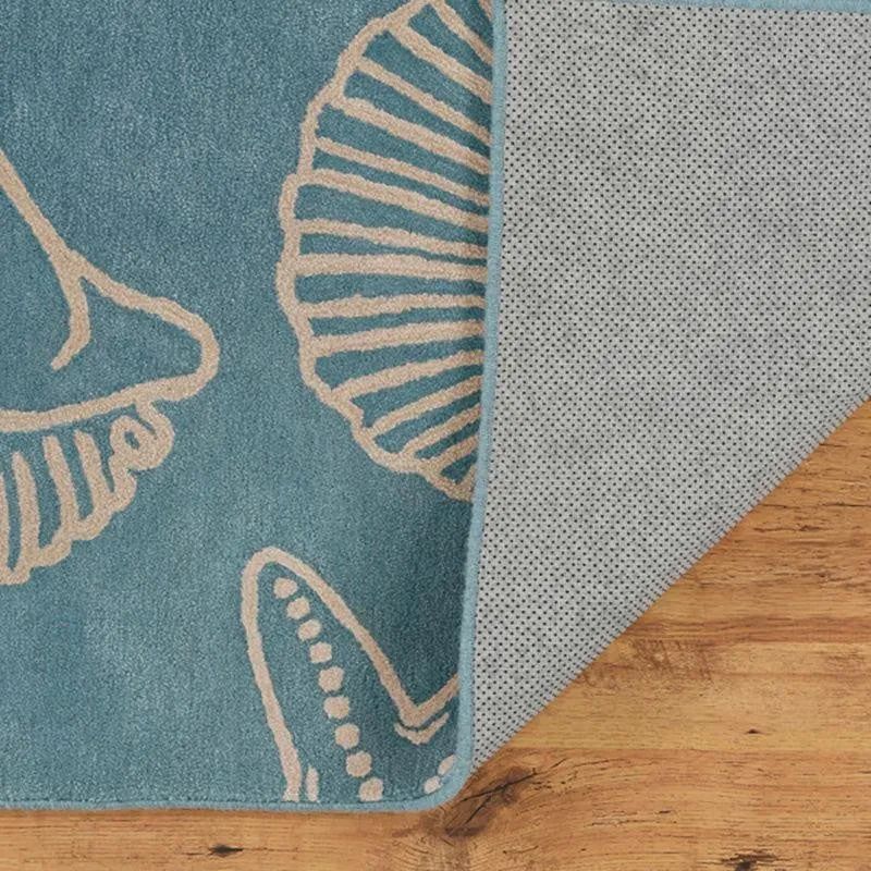 Seashell Hand Tufted Swirl Kids Wool & Nylon Carpet - Turquoise media 4