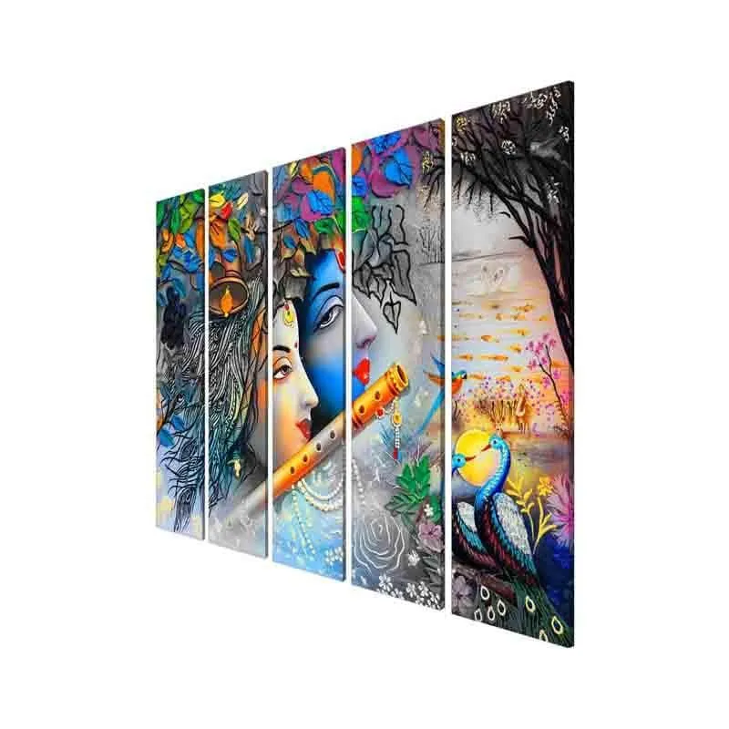 Radha Krishna Wall Art - Five Piece Set media 5