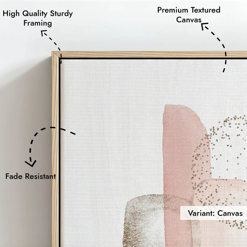 Rosy Freckles Framed Canvas Archival Canvas Wall Painting - Natural Brown Frame media 5