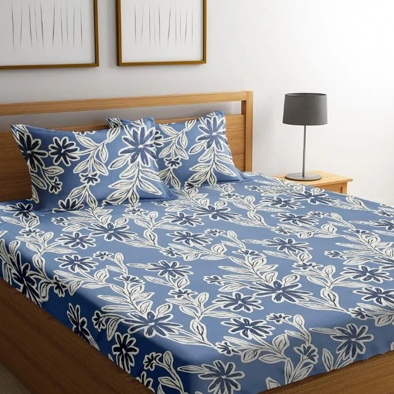 Ibtida Floral Microfiber Bedsheet Old - 130 GSM media 3