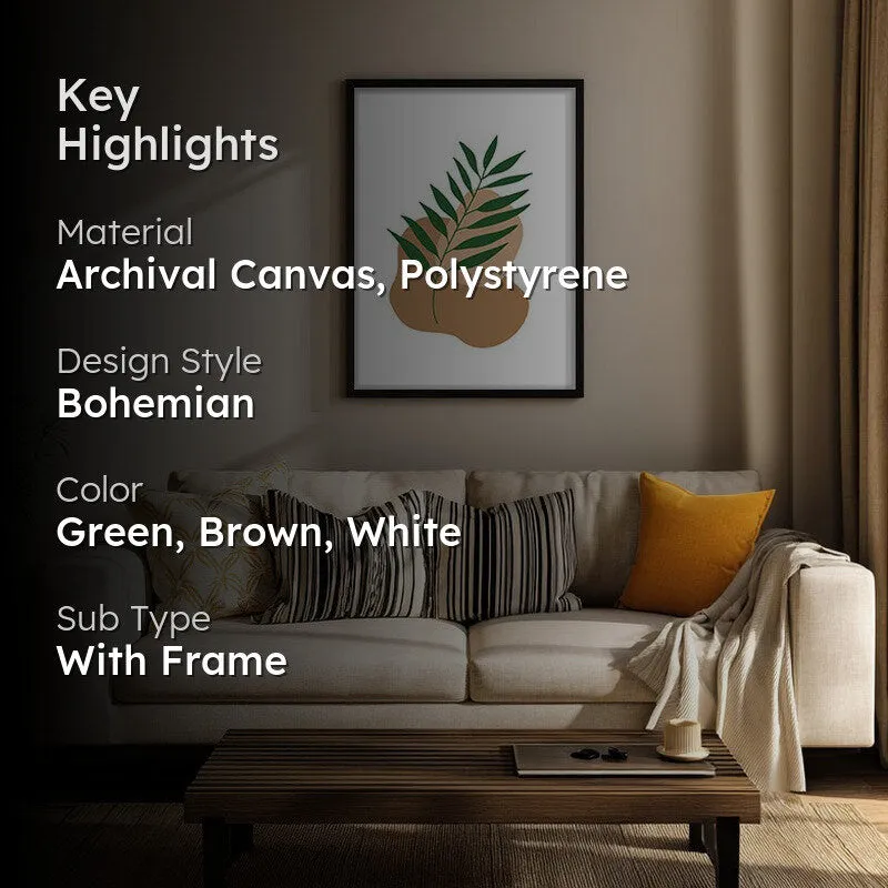 Clay Verve Canvas Wall Painting With Black Frame media 2