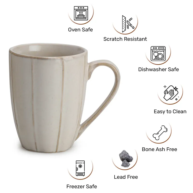 Ciro Porcelain Coffee Mug (300 mL Each/Off White) - Set of Two media 6