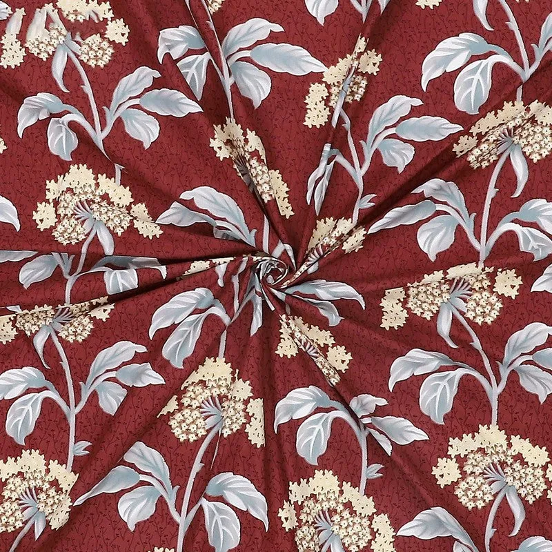 Monte Carlo Flow Garden Bedsheet (Maroon) - 120 GSM media 9