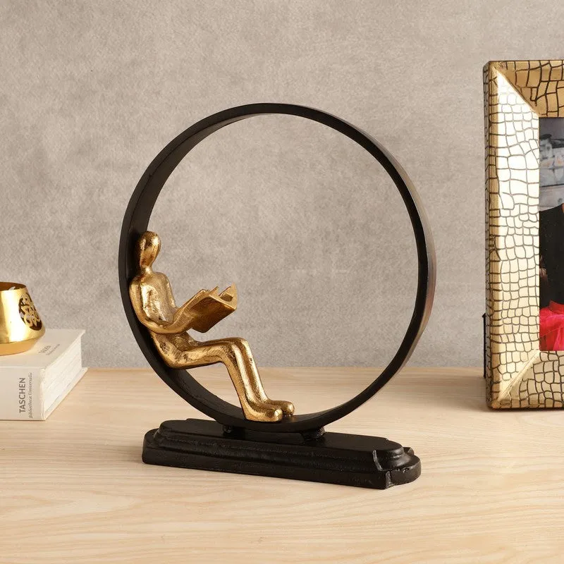 Abiding Reader Showpiece - Gold & Silver media 1
