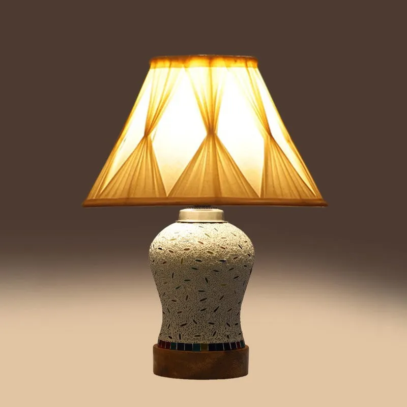 Nivora Smocked Wooden Table Lamp - Multicolor media 7