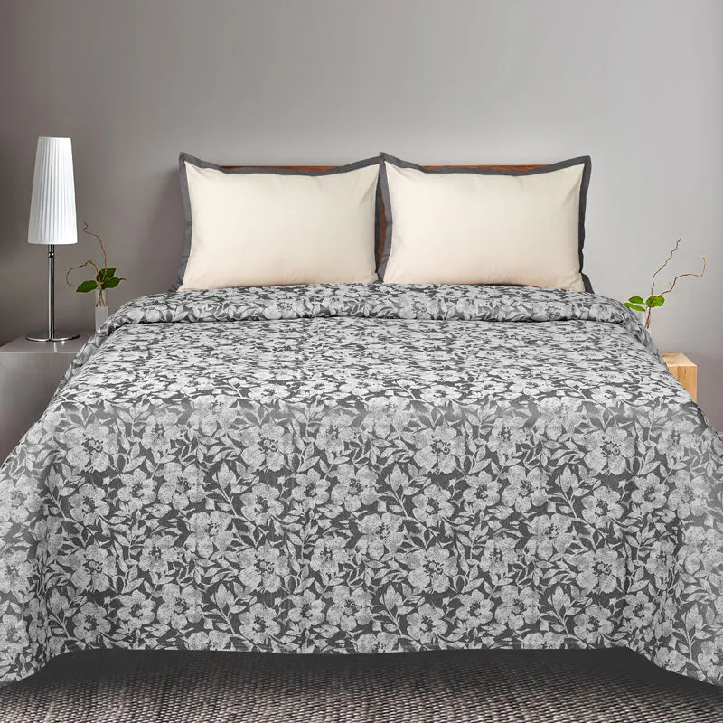 Saral Home Kanan Cotton Bedsheet (Grey) - 224 TC media 1