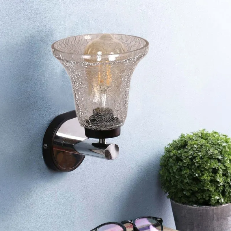 Aeris Crystal Flare Silver Base Glass Wall Lamp media 3