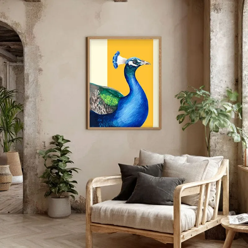 Neela Mayura Halo Archival Paper Wall Art - Natural Brown Frame media 3