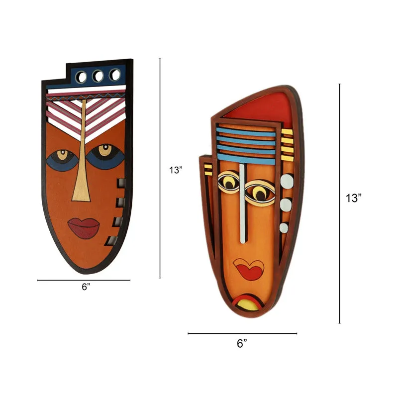 Bhoja Mask Wooden Wall Accent - Set of Two media 6