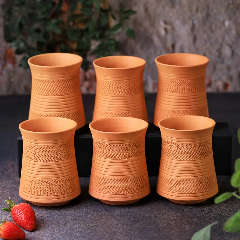 Mitti Curve Terracotta Glass (350 mL) - Set Of Six media 3