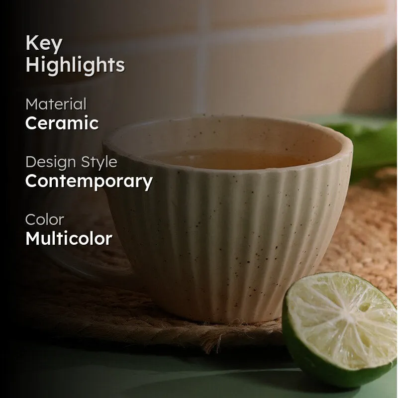 Apra Ceramic Tea Cup (230 mL Each) - Set of Four media 2