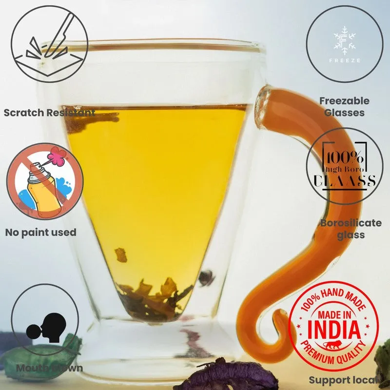 Aluna Borosilicate Glass Tea Cup (180 mL Each) - Set Of Two media 5