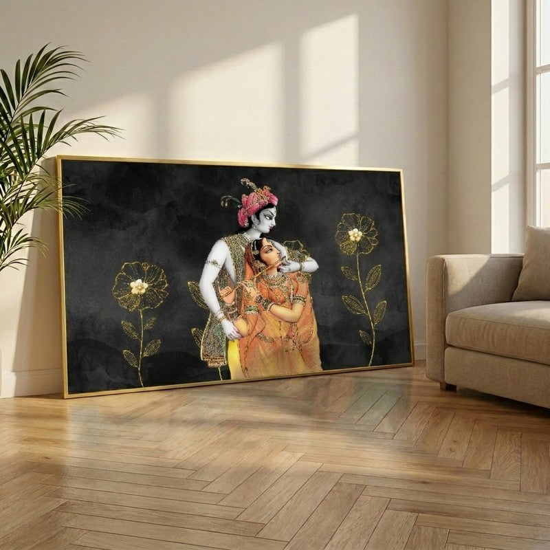 Timeless Krishna Leela Canvas Wall Painting With Frame
