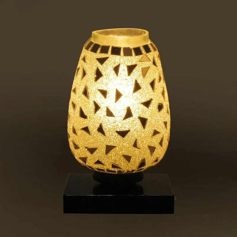 Luminte Mosaic Glass Wooden Table Lamp With Base media 8