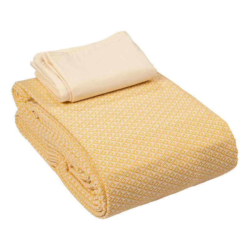Axis Loom Cotton Bedsheet (Yellow) - 300 TC media 8