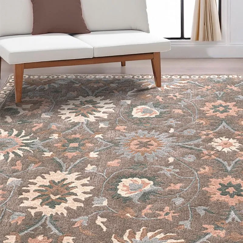 Awen Hand Tufted Ethnic Wool & Nylon Carpet - Grey media 3