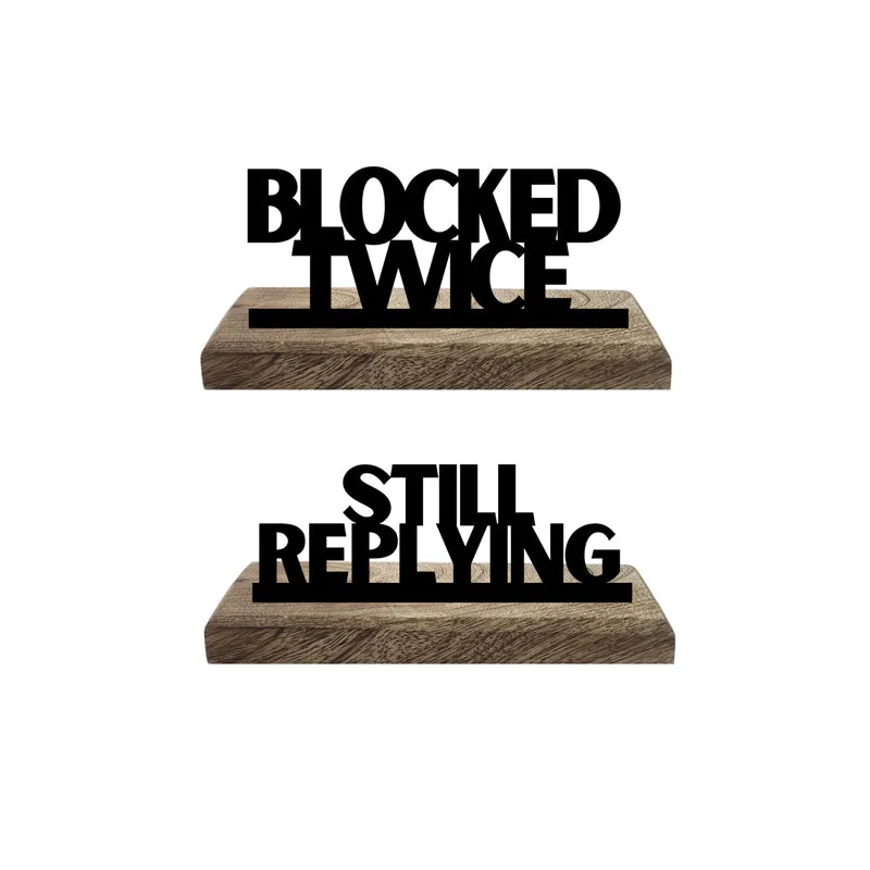 Blocked Twice Typography Showpiece - Set Of Two media 4