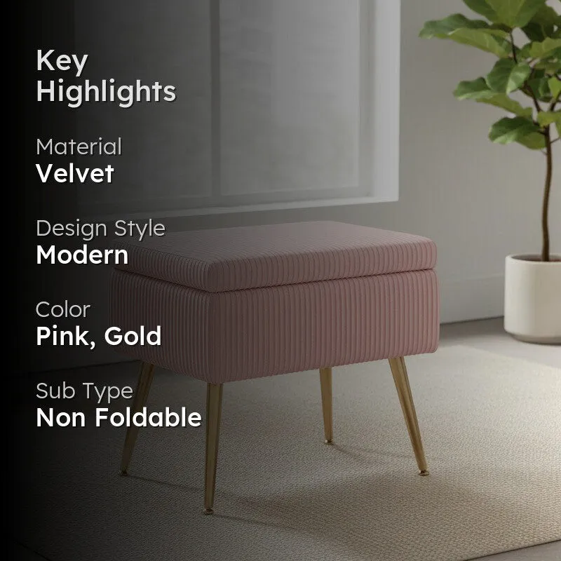 Kylen Softiq Ottoman - Pink & Gold media 2