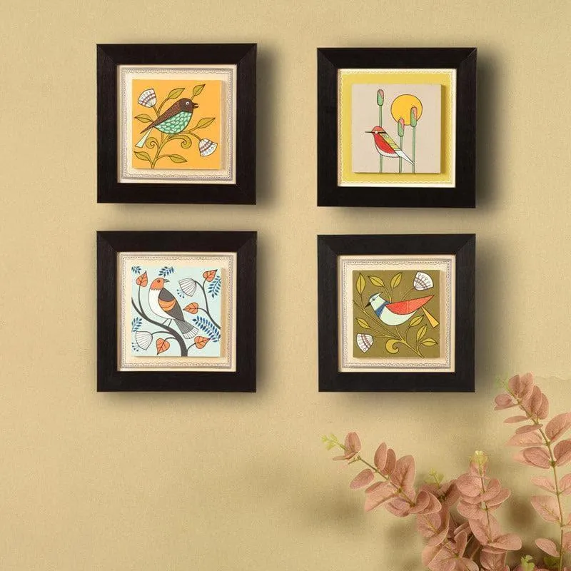 Chidiya Chore Wooden Wall Art - Set Of Four media 1
