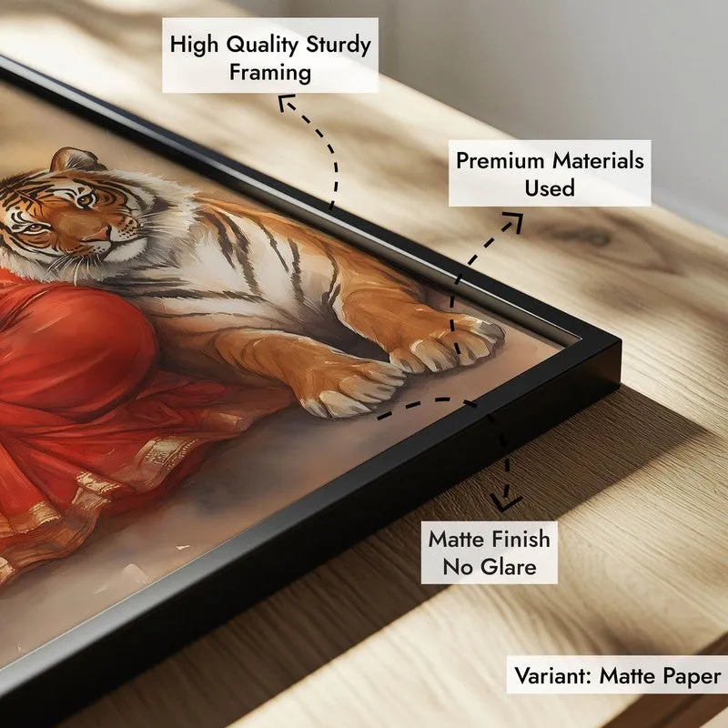 Nrithya Saraswati Spiritual Archival Paper Wall Painting With Frame - Black media 7