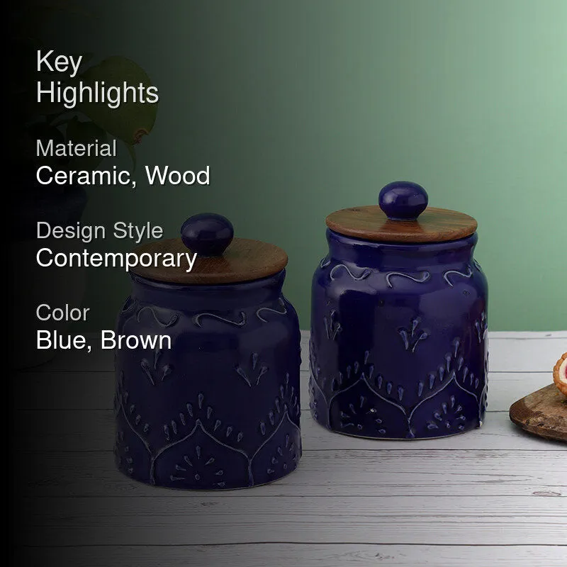 Taru Ceramic Jar (500 mL Each) - Set Of Two media 2