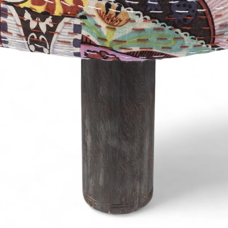 Qverix Acacia Wooden Ottomans (Multicolor) - Set Of Two media 5