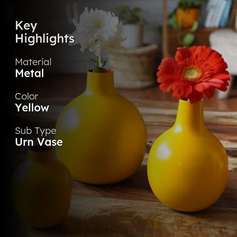 Ourania Metal Vase (Yellow) - Set Of Three media 2