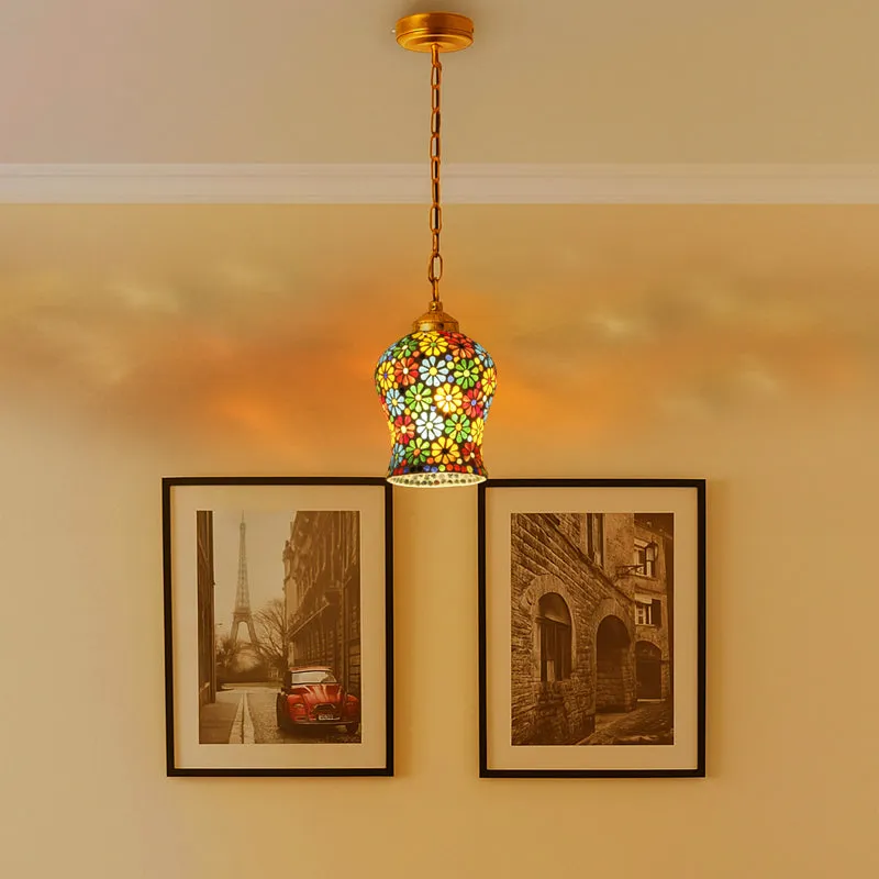 Mosaic Multi Glass Ceiling Lamp media 1