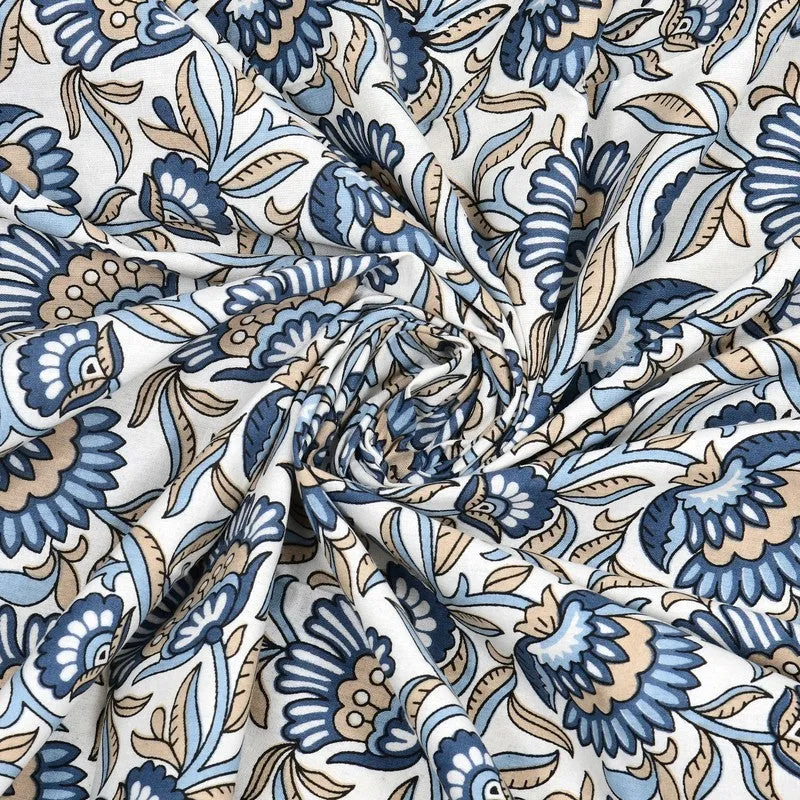 Lineo Cotton Bedsheet (Blue,White) - 240 TC media 5