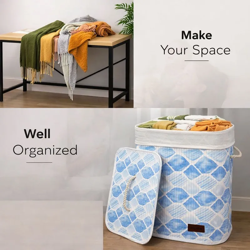 Geometric Bamboo Laundry Basket media 6